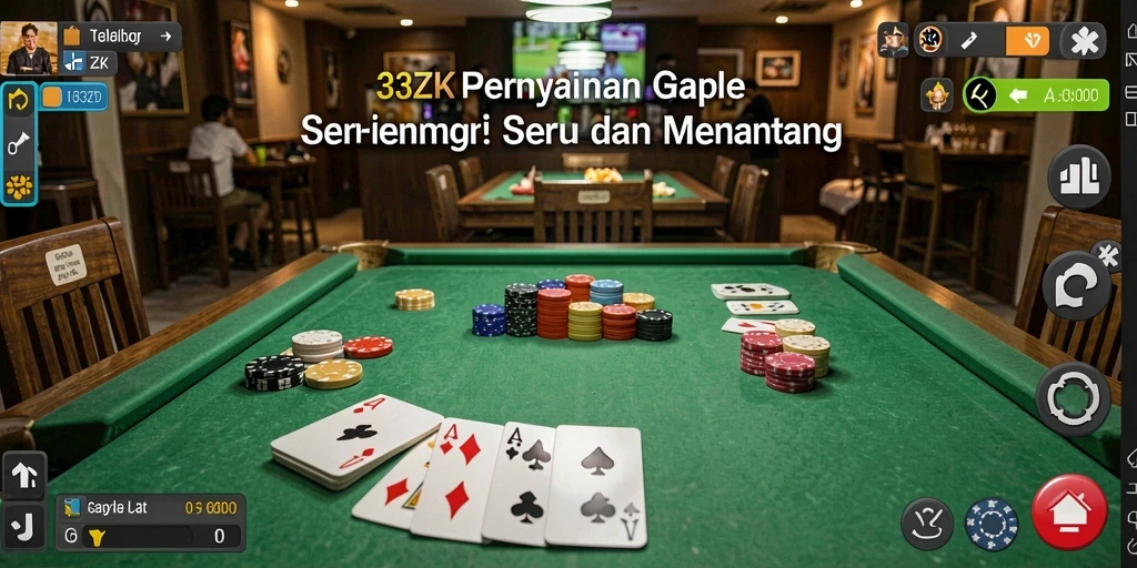 Tampilan gameplay Gaple yang seru dan interaktif di 33ZK.