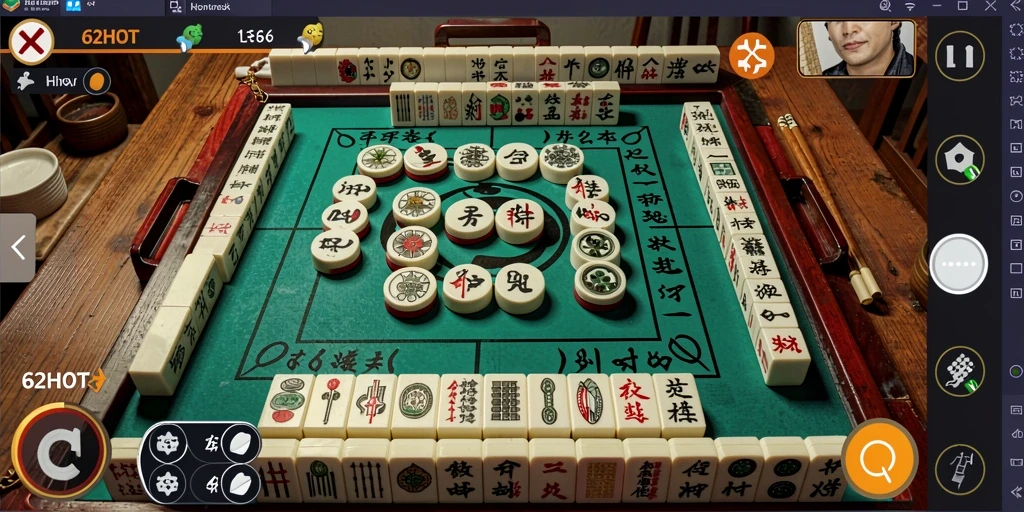 Tampilan gameplay Mahjong yang seru di 62HOT.