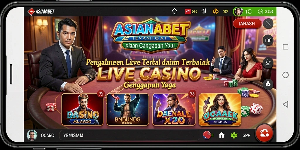 Tampilan utama <strong>ASIANABET</strong> menampilkan permainan Live Casino yang mendebarkan.