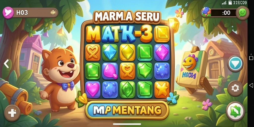 Tampilan gameplay H03 yang menantang dan penuh warna.