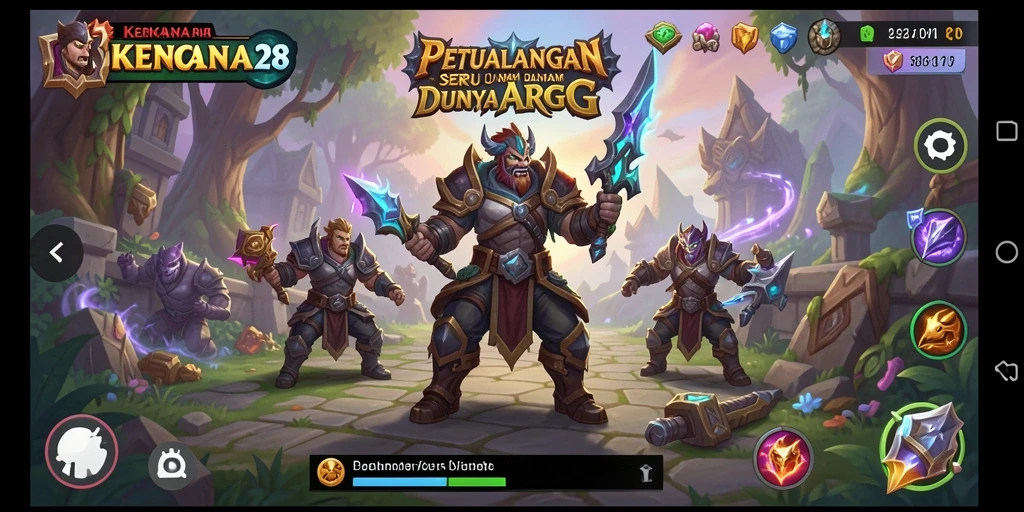 Tangkapan layar utama KENCANA28 menampilkan aksi pertempuran yang mendebarkan.