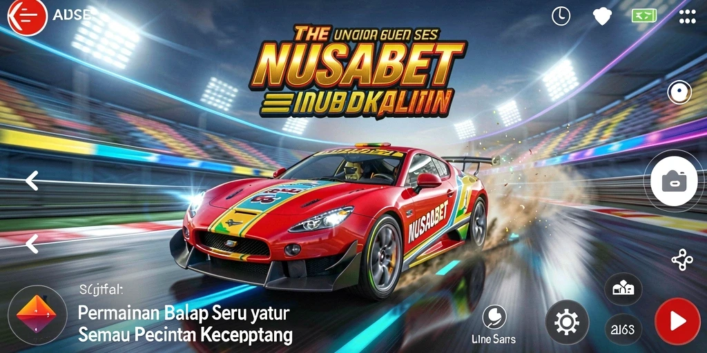 Tangkapan layar gameplay NUSABET menampilkan aksi balap yang mendebarkan.