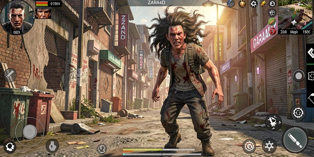Screenshot menampilkan gameplay ZARA4D yang menyeramkan dan atmosfer menegangkan.